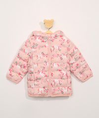 Jaqueta-Puffer-de-Nylon-Infantil-Estampada-de-Unicornios-com-Capuz-Rosa-9966640-Rosa_1