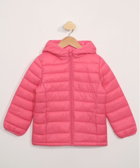 Jaqueta-Puffer-de-Nylon-Infantil-com-Bolsos-Rosa-9966802-Rosa_1
