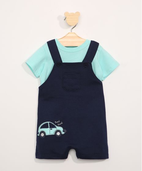 Conjunto-Infantil-de-Camiseta-Manga-Curta-Azul-Claro---Jardineira-de-Moletom-Carrinho-com-Bolsos-Azul-Marinho-9967602-Azul_Marinho_1