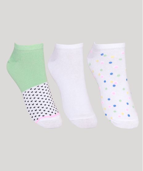 Kit-de-3-Meias-Femininas-Cano-Baixo-Estampadas-Poa-Branco-9976581-Branco_1