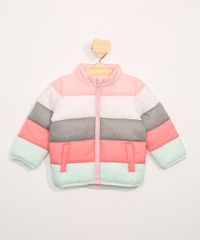 Jaqueta-Puffer-de-Nylon-Infantil-Listrada-com-Bolsos-Multicor-9966270-Multicor_1