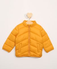 Jaqueta-Puffer-de-Nylon-Infantil-com-Bolsos-Mostarda-9966268-Mostarda_1