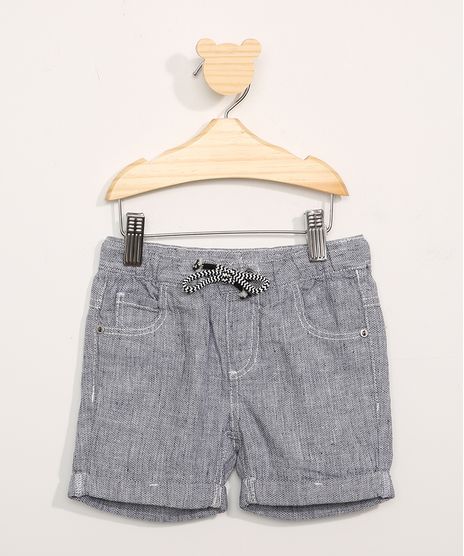 Bermuda-Jeans-Infantil-com-Linho-e-Bolsos-Preta-9947279-Preto_1