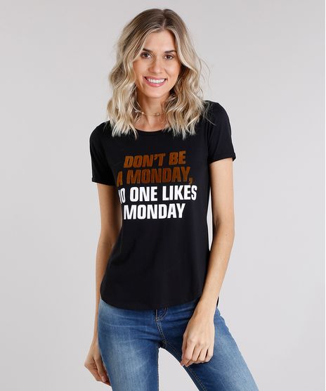 Blusa-Feminina--Don-t-Be-A-Monday--Manga-Curta-Decote-Redondo-Preta-9035460-Preto_1