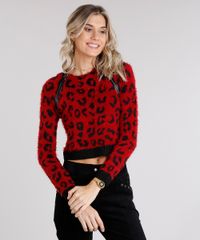 Sueter-Feminino-Cropped-Animal-Print-Felpudo-com-Ziper-Manga-Longa-Vermelho-8892830-Vermelho_1