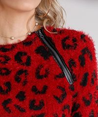 Sueter-Feminino-Cropped-Animal-Print-Felpudo-com-Ziper-Manga-Longa-Vermelho-8892830-Vermelho_4