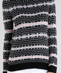 Sueter-Feminino-Estampado-Etnico-em-Trico-Manga-Longa-Decote-Redondo-Preto-8901655-Preto_4