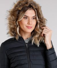 Jaqueta-Feminina-Puffer-com-Pelo-Removivel-no-Capuz-Manga-Longa-Preto-8861166-Preto_4