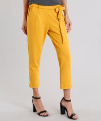 Calca-Feminina-Clochard-com-Bolsos-Amarelo-Escuro-9165184-Amarelo_Escuro_1
