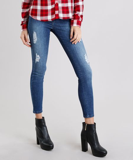 Calca-Jeans-Feminina-Cigarrete-Sawary-Destroyed-com-Ziper-Azul-Escuro-9162712-Azul_Escuro_1
