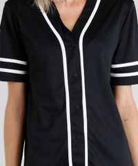 Camisa-Feminina-Esportiva-com-Vivo-Contrastante-Manga-Curta-Decote-V-Preta-8845886-Preto_4