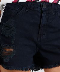 Short-Jeans-Feminino-Vintage-Destroyed-com-Listras-Laterais-Azul-Escuro-9099840-Azul_Escuro_4