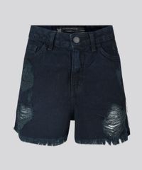 Short-Jeans-Feminino-Vintage-Destroyed-com-Listras-Laterais-Azul-Escuro-9099840-Azul_Escuro_5