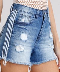 Short-Jeans-Feminino-Vintage-Destroyed-com-Listras-Laterais-Azul-Claro-9006257-Azul_Claro_4