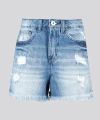 Short-Jeans-Feminino-Vintage-Destroyed-com-Listras-Laterais-Azul-Claro-9006257-Azul_Claro_5