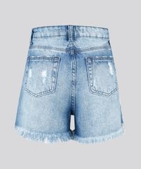 Short-Jeans-Feminino-Vintage-Destroyed-com-Listras-Laterais-Azul-Claro-9006257-Azul_Claro_6