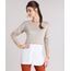 Sueter-Feminino-com-Sobreposicao-de-Camisa-em-Trico-Manga-Longa-Decote-Redondo-Kaki-8926740-Kaki_1