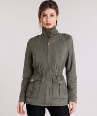 Parka-Feminina-em-Suede-Gola-Alta-com-Bolsos-Verde-Militar-8892719-Verde_Militar_1