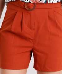 Short-Feminino-de-Alfaiataria-Cintura-Alta-com-Cinto-Laranja-Escuro-8892758-Laranja_Escuro_4