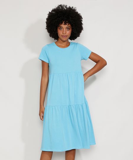 Vestido-Feminino-Midi-com-Recortes-Manga-Curta-Azul-Claro-9982296-Azul_Claro_1