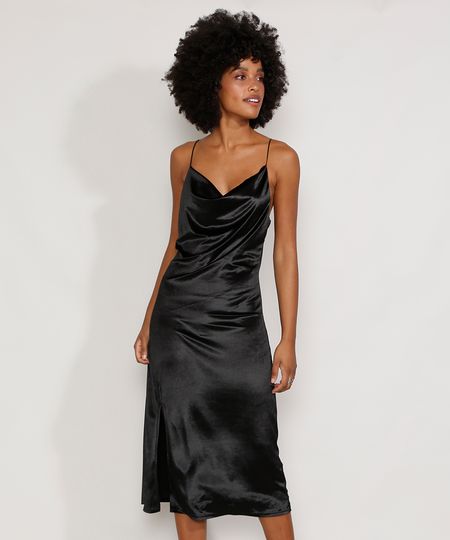 Vestido-de-Veludo-Feminino-Slip-Dress-Midi-com-Fenda-Alca-Fina-Preto-9987760-Preto_1