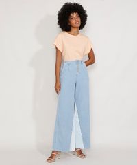 Blusa-Feminina-Basica-Muscle-Tee-Manga-Curta-com-Recorte-Decote-Redondo-Laranja-Claro-9941597-Laranja_Claro_3