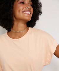 Blusa-Feminina-Basica-Muscle-Tee-Manga-Curta-com-Recorte-Decote-Redondo-Laranja-Claro-9941597-Laranja_Claro_6