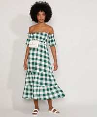 Vestido-Feminino-Midi-Ombro-a-Ombro-Estampado-Xadrez-Vichy-com-Lastex-e-Recortes-Manga-Curta-Verde-9986319-Verde_3