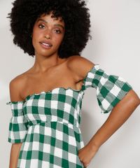 Vestido-Feminino-Midi-Ombro-a-Ombro-Estampado-Xadrez-Vichy-com-Lastex-e-Recortes-Manga-Curta-Verde-9986319-Verde_4