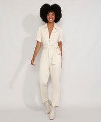 Macacao-Feminino-com-Ziper-de-Argola-e-Faixa-para-Amarrar-Manga-Curta-Bege-9974355-Bege_1