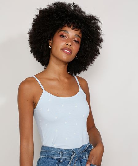 Regata-Feminina-Basica-Estampada-de-Margaridas-Alca-Fina-Decote-Redondo-Azul-Claro-9230322-Azul_Claro_1 Regata-Feminina-Basica-Estampada-de-Margaridas-Alca-Fina-Decote-Redondo-Azul-Claro-9230322-Azul_Claro_1