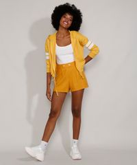 Blusa-de-Moletom-Feminina-com-Capuz-e-Listras-nas-Mangas-Mostarda-9976048-Mostarda_3