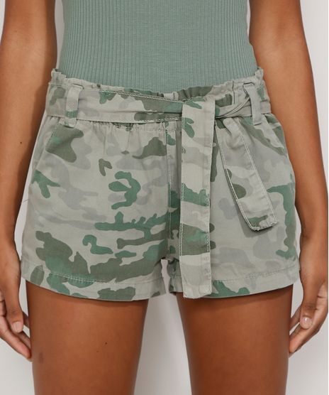 Short-de-Sarja-Feminino-Clochard-Cintura-Media-Camuflado-com-Faixa-para-Amarrar-Verde-9977073-Verde_1