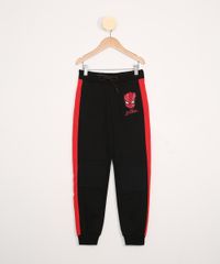 Calca-de-Moletom-Infantil-Homem-Aranha-com-Faixa-Lateral-Preta-9948493-Preto_1