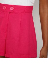 Short-Feminino-Alfaiataria-Cintura-Alta-com-Linho-Pink-9982006-Pink_6