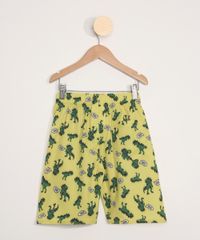 Bermuda-Surf-Infantil-Estampada-de-Dinossauros-com-Cordao-Amarela-9973425-Amarelo_2