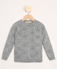 Cardigan-de-Trico-Infantil-Borboletas-Cinza-Mescla-9979101-Cinza_Mescla_1