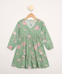 Vestido-Infantil-Estampado-Floral-com-Transpasse-Manga-Longa-Verde-9977057-Verde_1