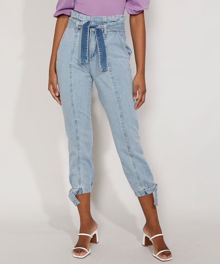 Calca-Jeans-Feminina-Jogger-Cintura-Super-Alta-com-Recortes-e-Faixa-para-Amarrar-Azul-Claro-9985957-Azul_Claro_1 Calca-Jeans-Feminina-Jogger-Cintura-Super-Alta-com-Recortes-e-Faixa-para-Amarrar-Azul-Claro-9985957-Azul_Claro_1