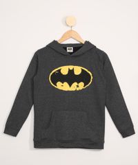 Blusa-de-Moletom-Juvenil-Batman-com-Bolso-Canguru-Cinza-Mescla-Escuro-9942975-Cinza_Mescla_Escuro_1
