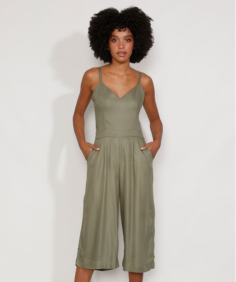 Macacao-Feminino-Pantacourt-com-Bolsos-Alca-Fina-Verde-Militar-9967196-Verde_Militar_1