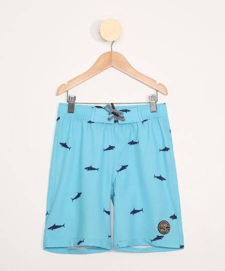Bermuda-Surf-Infantil-Estampada-de-Tubaroes-com-Cordao-Azul-Claro-9973423-Azul_Claro_1