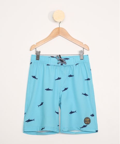 Bermuda-Surf-Infantil-Estampada-de-Tubaroes-com-Cordao-Azul-Claro-9973423-Azul_Claro_1