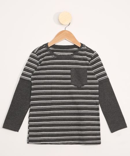 Camiseta-Infantil-Manga-Longa-Listrada-com-Bolso-Cinza-Mescla-Escuro-9980363-Cinza_Mescla_Escuro_1