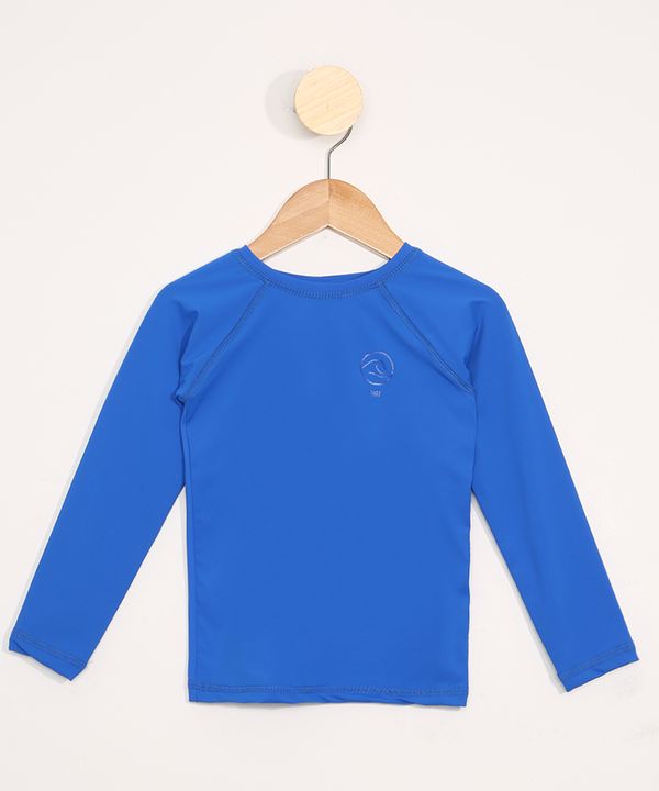 Blusa de Praia Infantil Manga Longa com Proteção UV50+ Azul 2