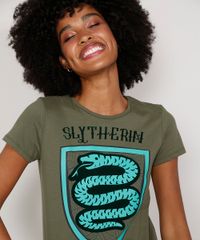 Camiseta-Feminina-Manga-Curta-Harry-Potter-Sonserina-Flocada-Decote-Redondo-Verde-Militar-9983832-Verde_Militar_5