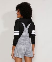 Jardineira-de-Sarja-Feminina-Relaxed-Estampada-Xadrez-Vichy-com-Bolsos-Preta-9980403-Preto_2