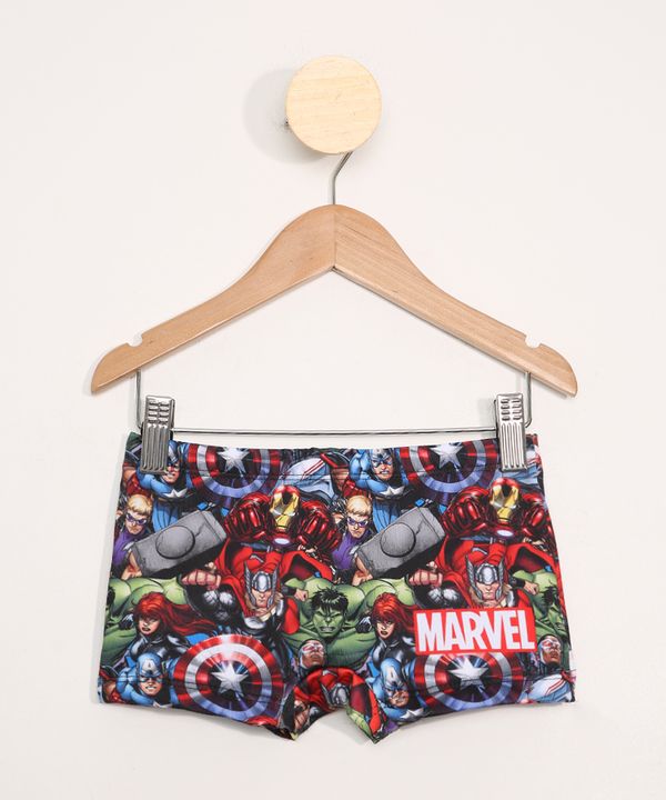 Sunga Infantil Estampado Os Vingadores Boxer com Proteção UV50+ Multicor 4