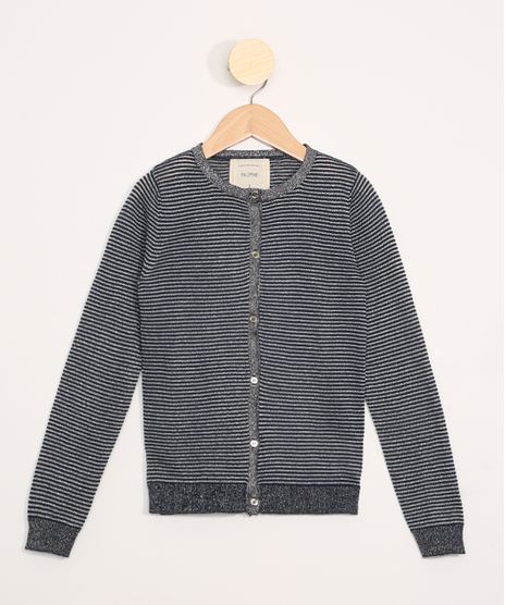 Cardigan-de-Trico-Infantil-Listrado-com-Lurex-Azul-Marinho-9797513-Azul_Marinho_1