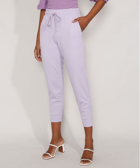 Calca-Jogger-Feminina-Cintura-Media-com-Bolsos-e-Cordao-Lilas-9978827-Lilas_1